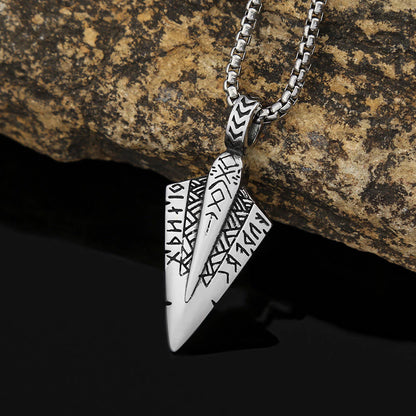 Gungnir Necklace – Odin Spear and Rune Symbol Pendant, Norse Mythology Jewelry, Viking Gift, VKN0004
