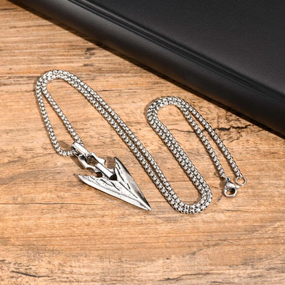 Gungnir Necklace – Odin's Spear Symbol, Viking Pendant, Norse Mythology Jewelry Gift, VKN0006