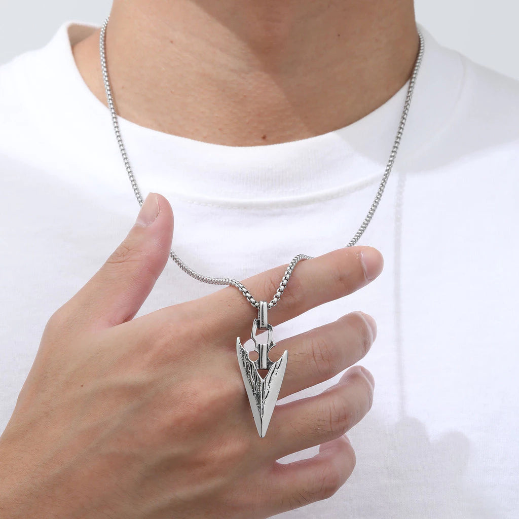 Gungnir Necklace – Odin's Spear Symbol, Viking Pendant, Norse Mythology Jewelry Gift, VKN0006