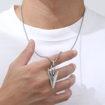 Gungnir Necklace – Odin's Spear Symbol, Viking Pendant, Norse Mythology Jewelry Gift, VKN0006
