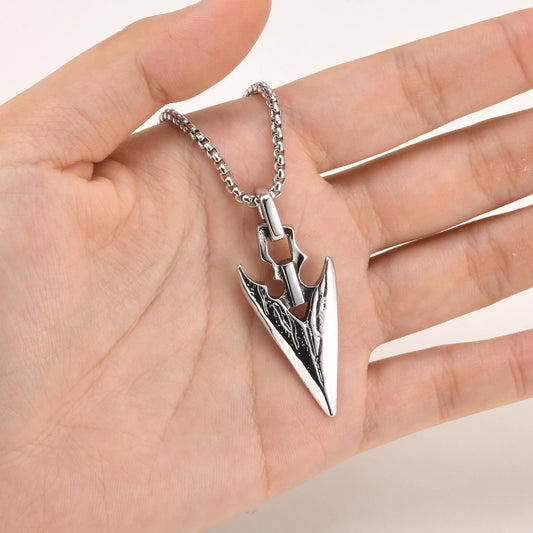 Gungnir Necklace – Odin's Spear Symbol, Viking Pendant, Norse Mythology Jewelry Gift, VKN0006