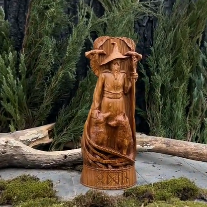 Allfather Odin Statue – Norse God of Wisdom & Magic - Wooden Figurine, VK0052