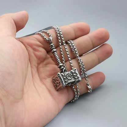 Mjolnir Necklace – Thor's Hammer Symbol, Viking Pendant, Norse Mythology Jewelry Gift, VKN0008